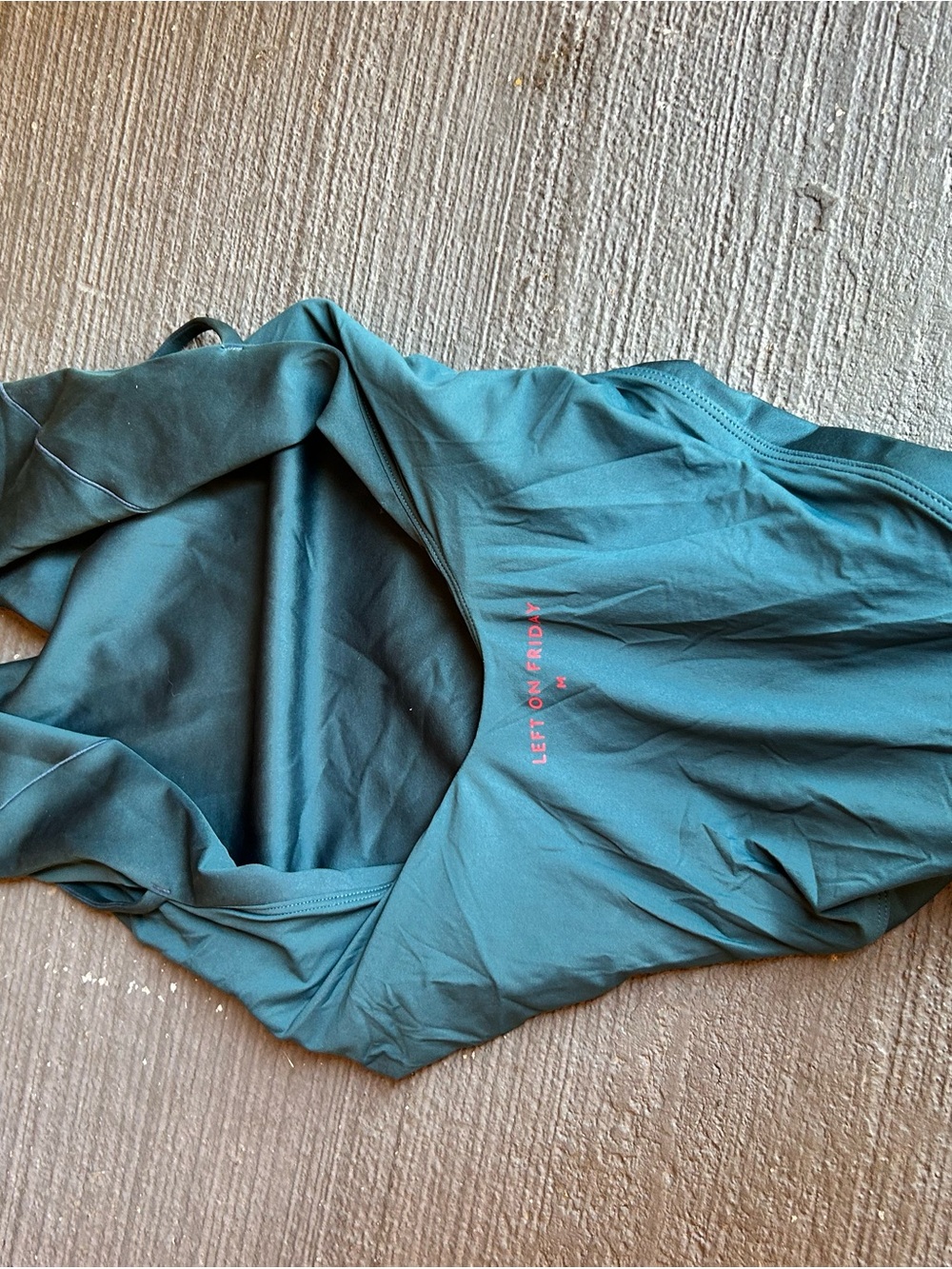 Left On Friday Teal V-Neck One-Piece Swim Bodysuit new with out tag - Picture 2 of 6